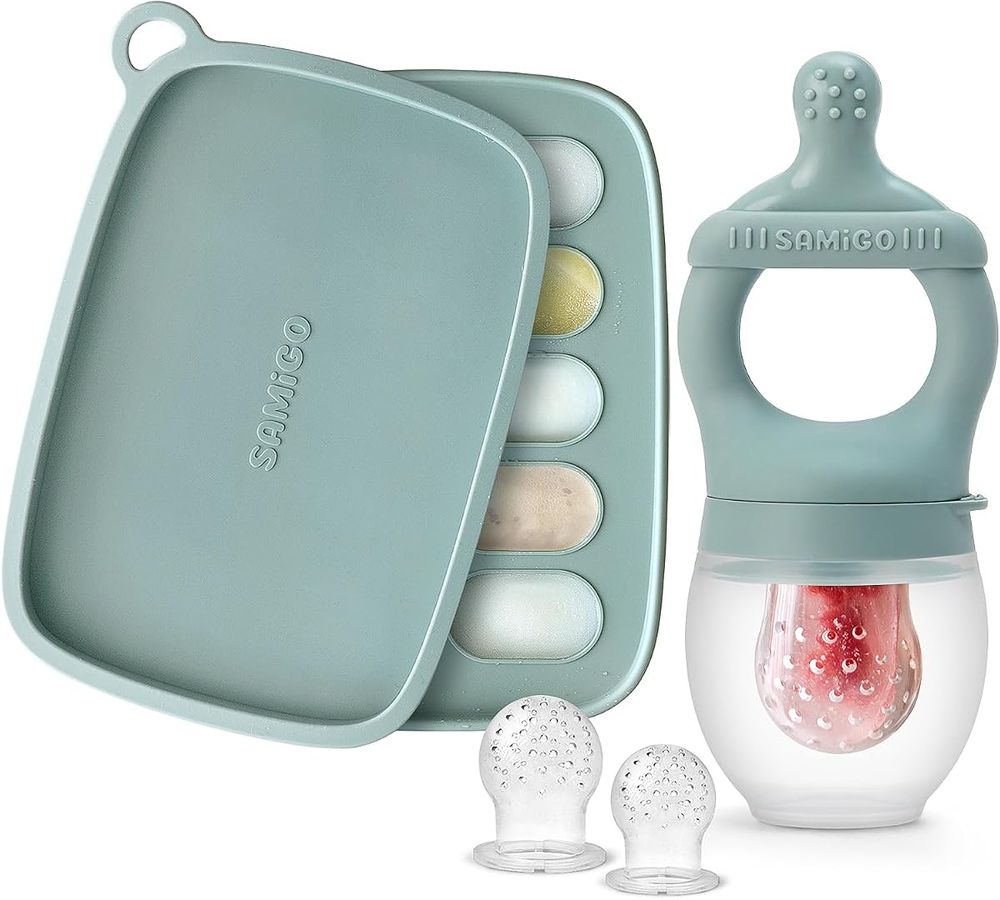 Fruit feeder and freezer popsicle tray set in Forest