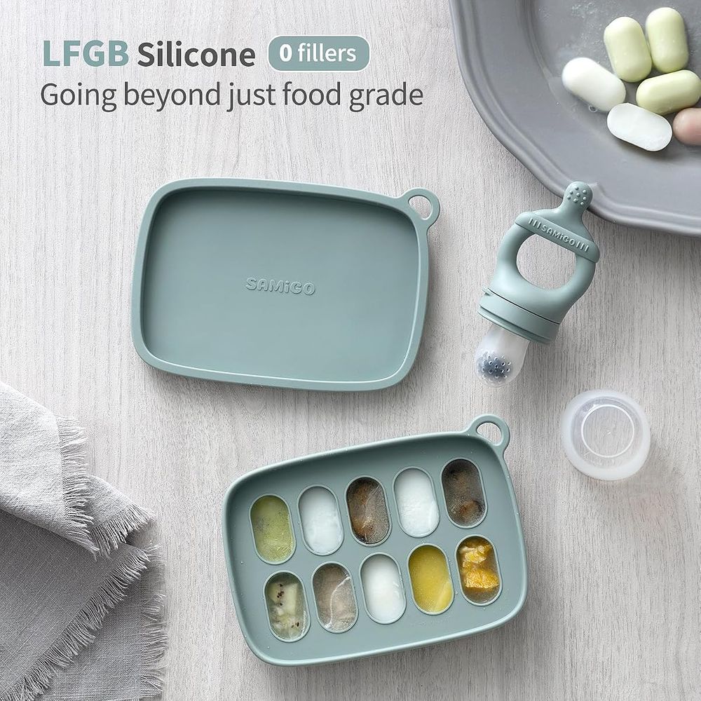 Fruit feeder and freezer popsicle tray set photo 2