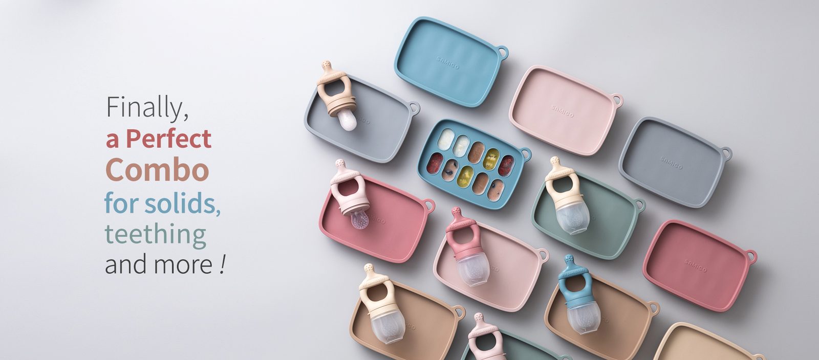 SAMiGO fruit feeders and freezer trays in every color