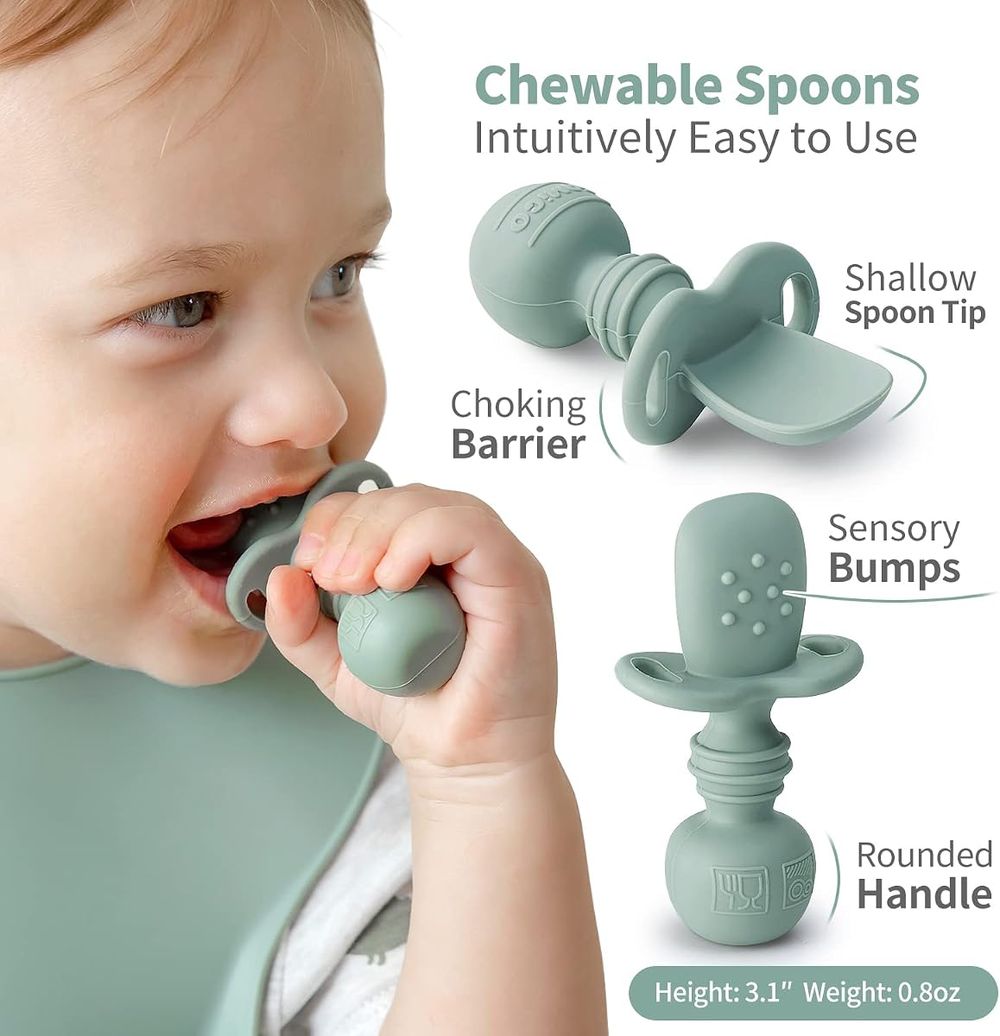 Seven-piece silicone baby feeding set photo 4