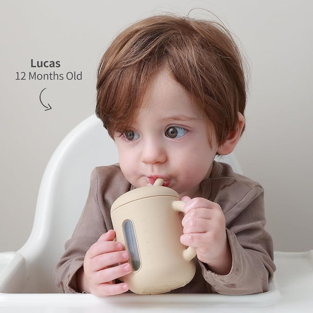 Silicone straw cup with handles, 6 oz photo 5