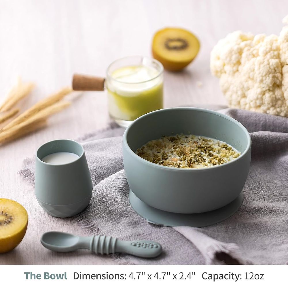 Suction bowl and spoon set with lid photo 2
